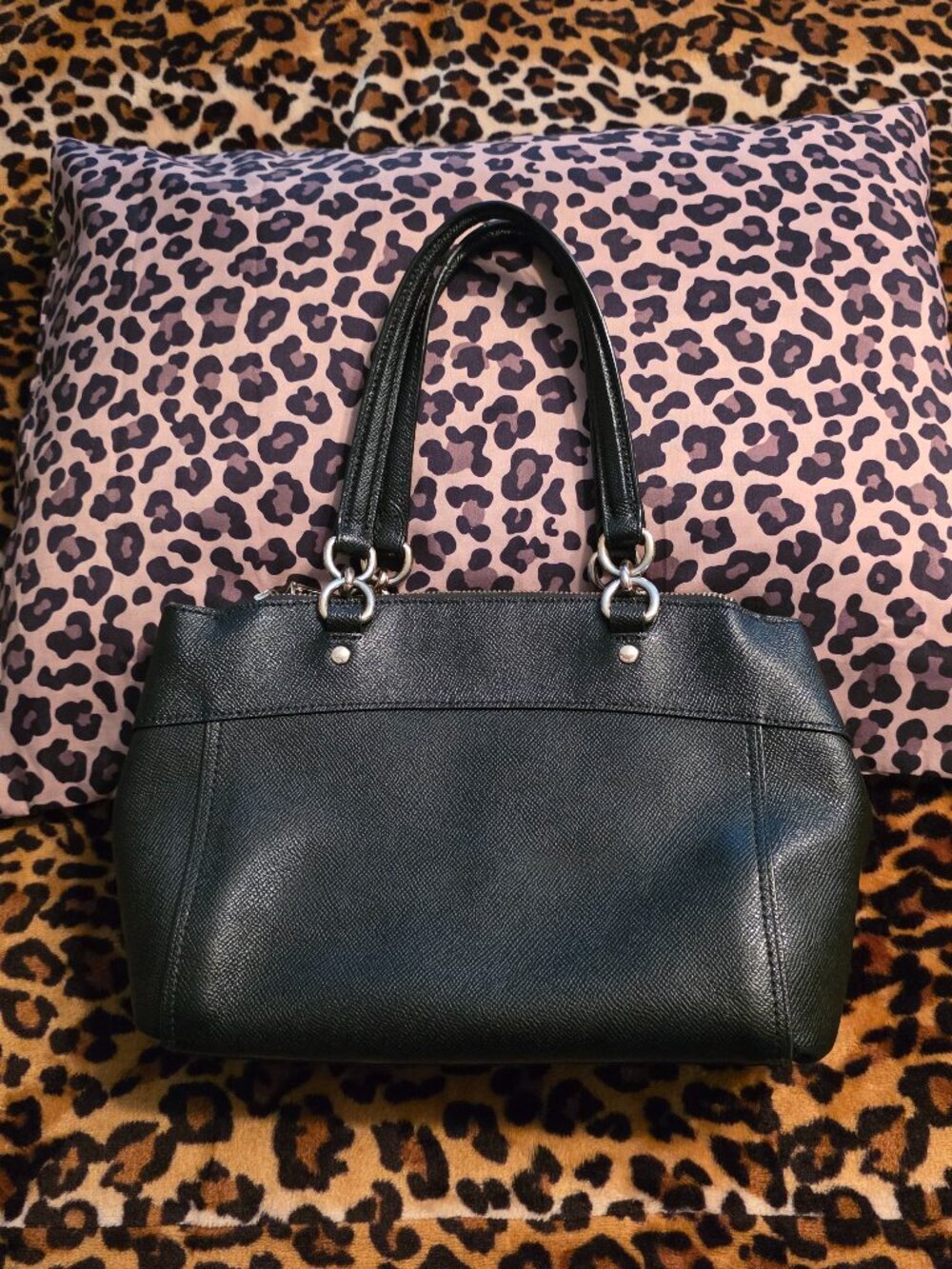 Coach Black BROOKE Mini Satchel Leather Bag Purse - Picture 2 of 10